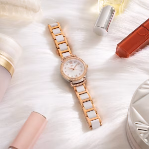 KOI Sheen K004.153.64.14.53.11.05 – Nữ – Quartz – Mặt xà cừ – Đính đá – Dây ceramic – 5ATM